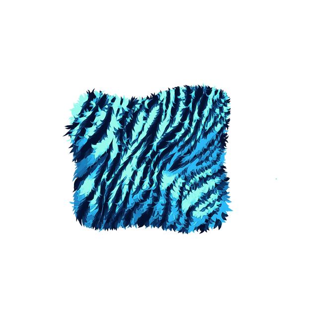 Blue Zebra Print fur pillow