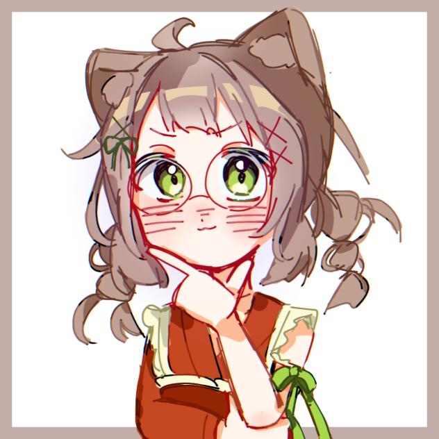 猫耳眼鏡和風メイド