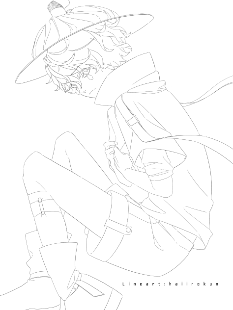 ハンナキー♂（塗り絵）