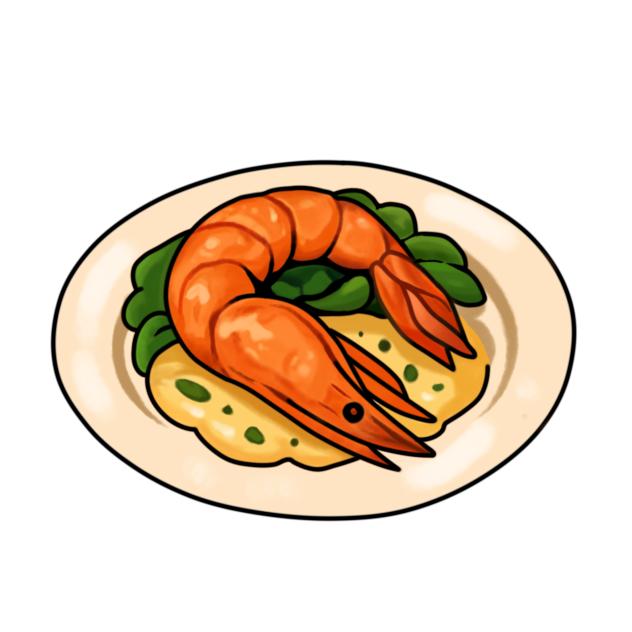 king prawn with creamy sauce