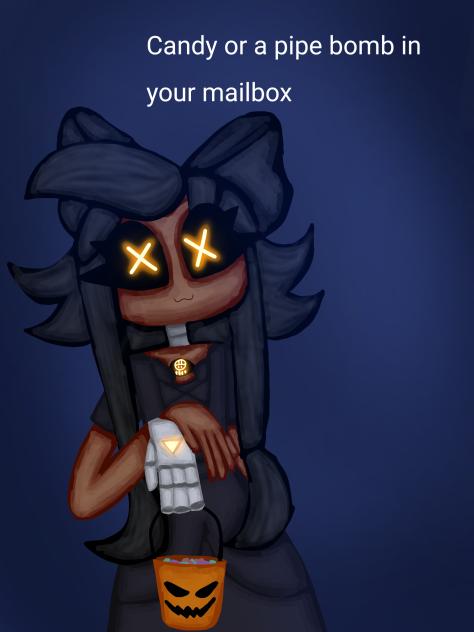 Cyn goes trick or treating