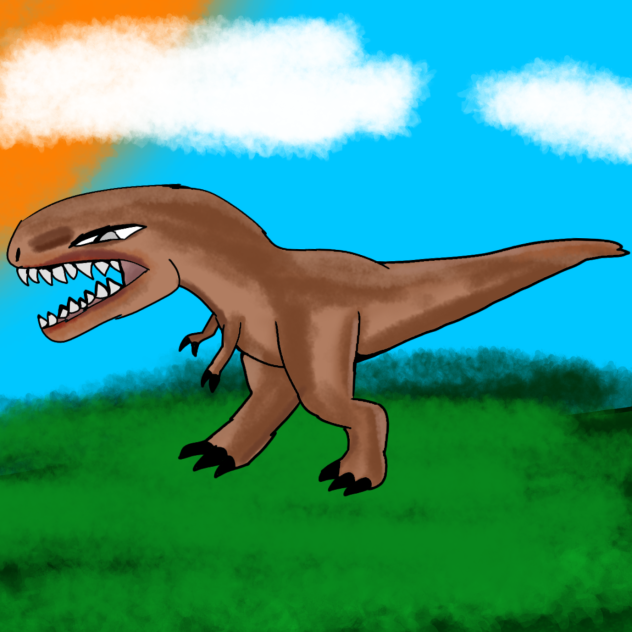 Tyrannosaurus in the grass