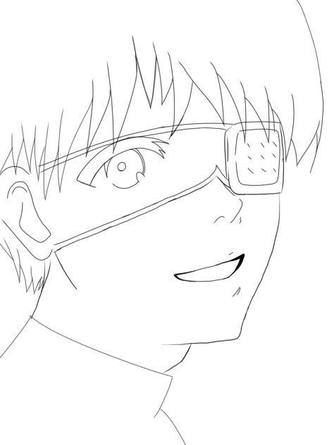 眼帯カネキ君線画