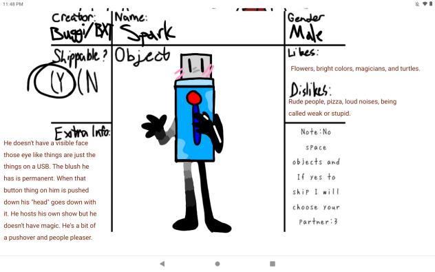 Character sheet