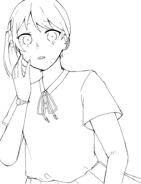 夜鳴 美猫（線画）