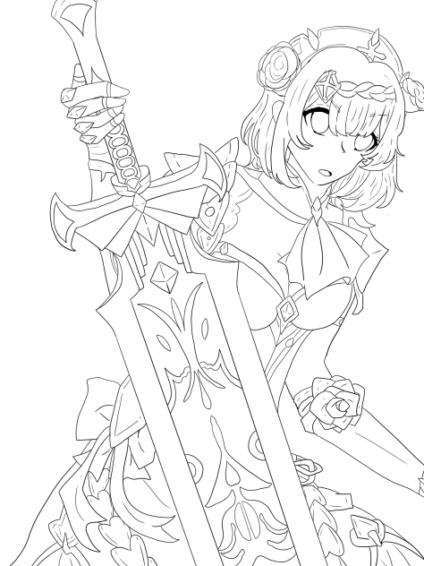 ノエルちゃん🥞線画