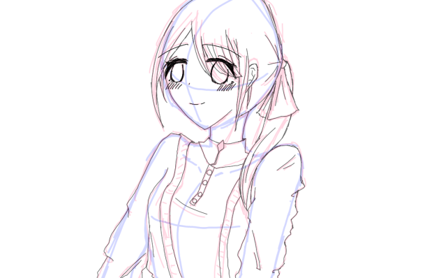 描くまでの手順　Steps to draw a line drawing