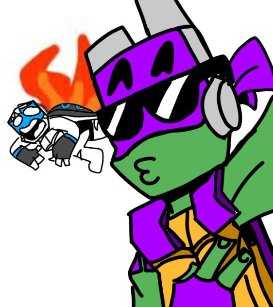 Donnie sets Leo on fire