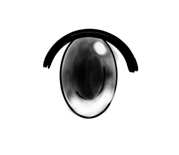 ハイライトを入れた目を描きました