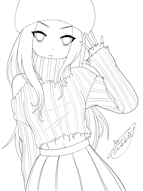 Bye-bye girl（線画）