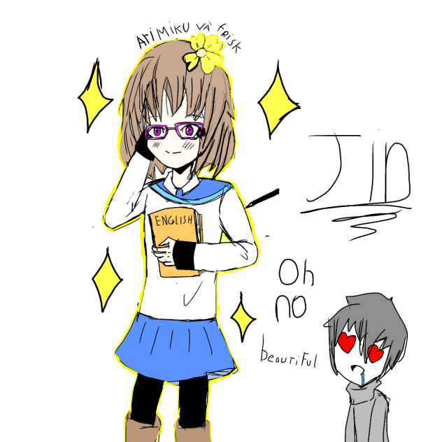 Vẽ OC cho arimiku và frisk UT - ibisPaint