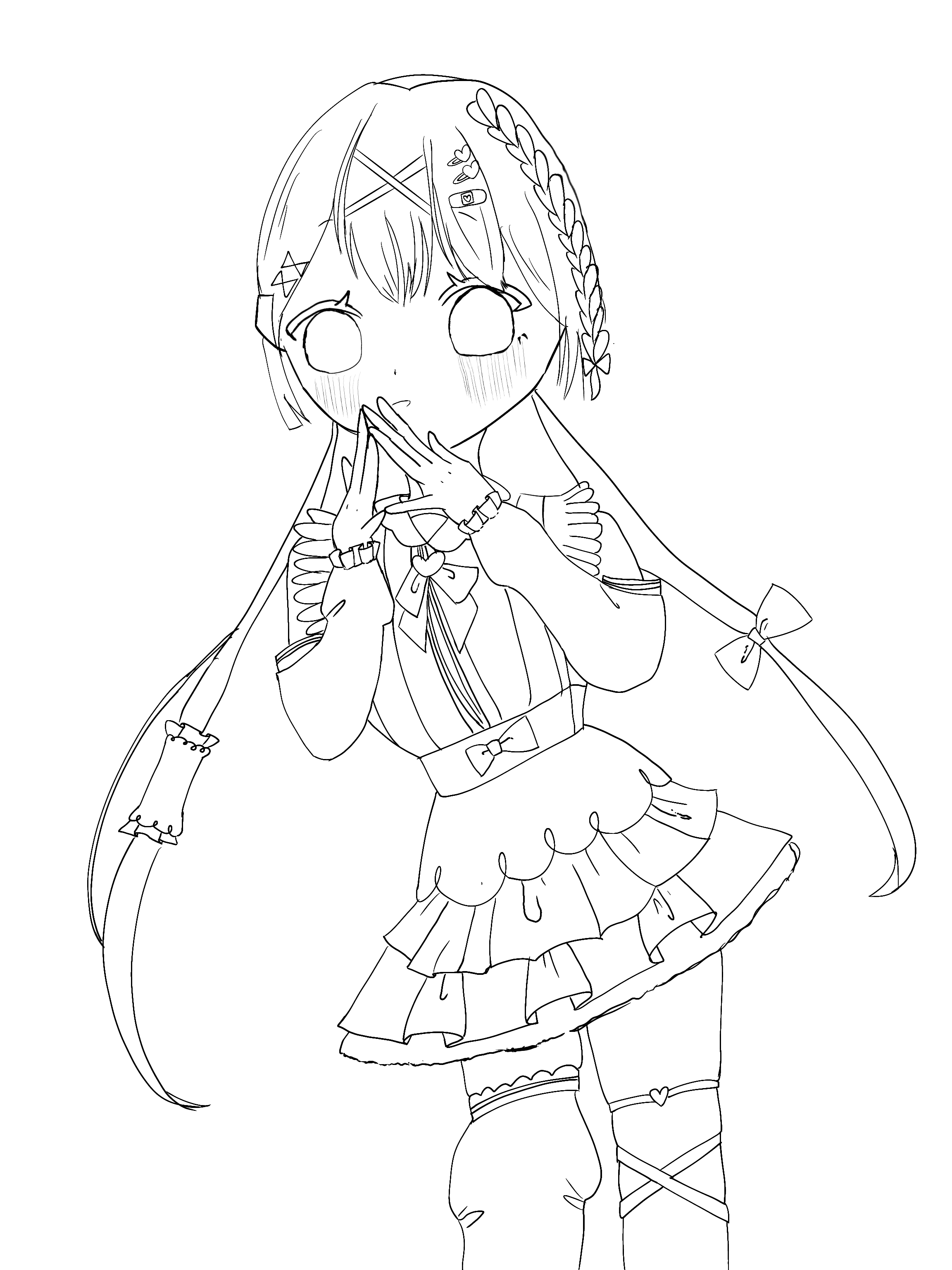 【絵】和歌、神秘的なキャラクターの線画アート 🎀🩷線画 - ibisPaint