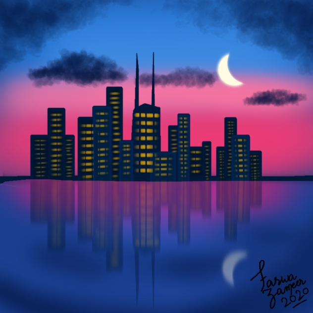 city skyline on ibis paint x