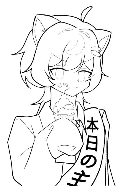 線画配布(アオイ(紫))!!