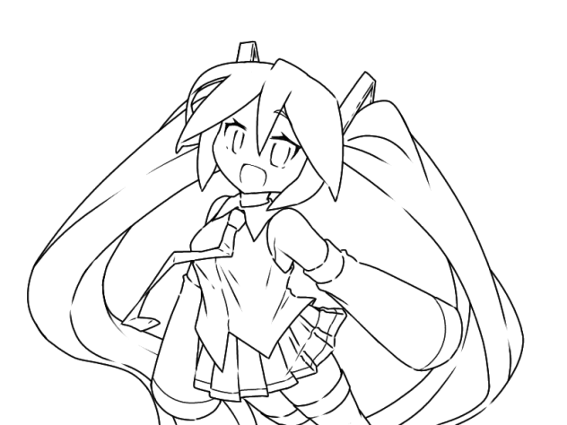 ミクちゃん線画💞💞💞