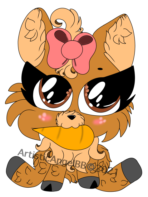 Little Reindeer Holding A Carrot