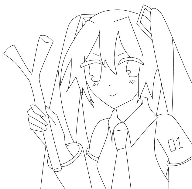 初音ミク線画