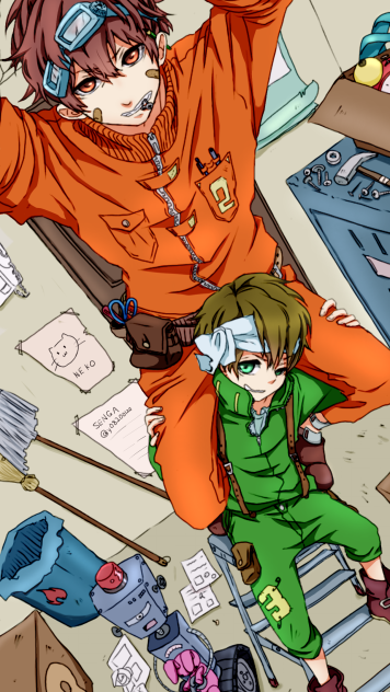 巨大ロボット修理中