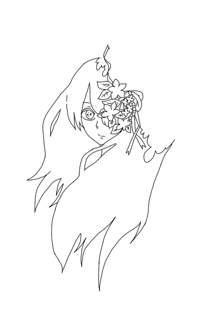 線画  華女