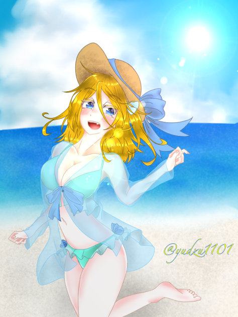 夏休み、海辺のソフィア