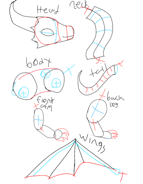 dragon body part guide sheet