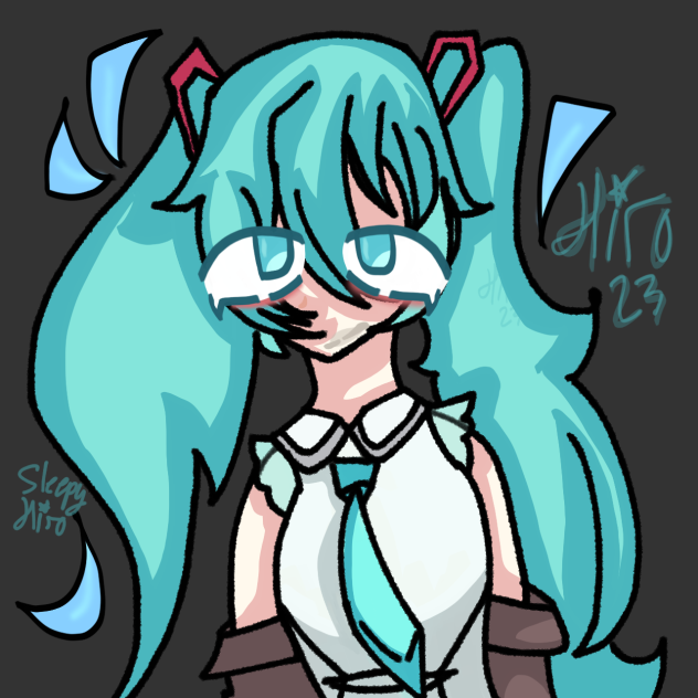 !Drawing miku in my new style!