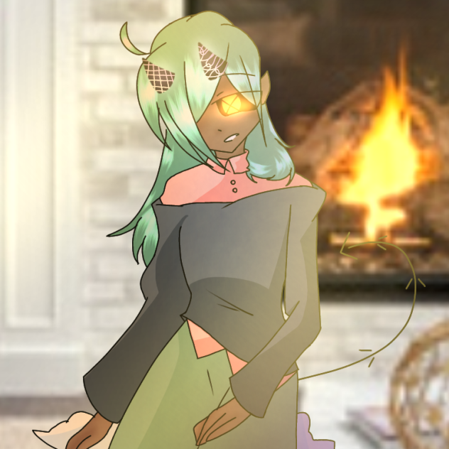In front of the fireplace
