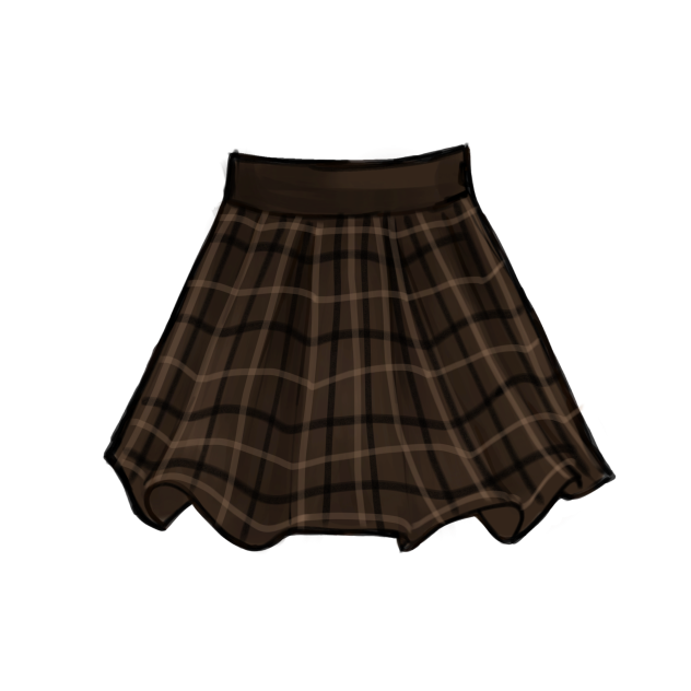 comfy uniform skirt (brown)