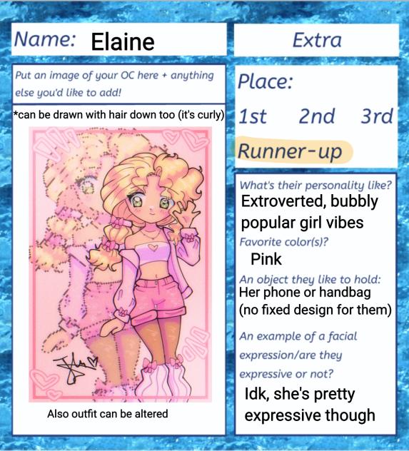 Prize sheet