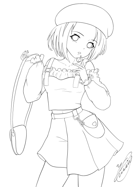 Oh, I don't know!（線画）