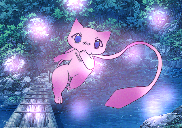 夜に現れる伝説のミュウ