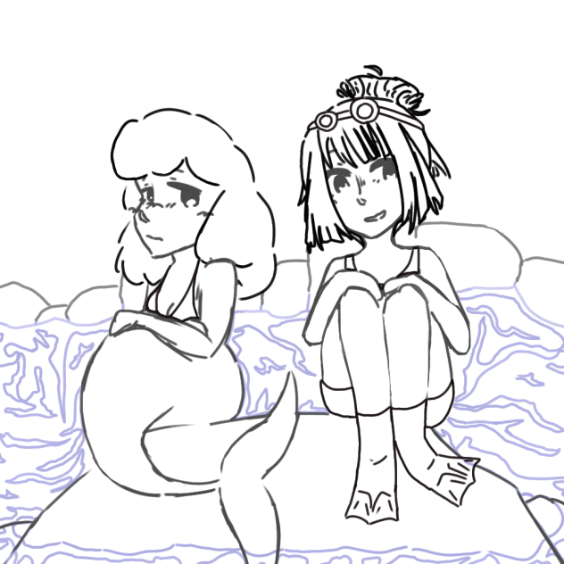 The girl and the mermaid