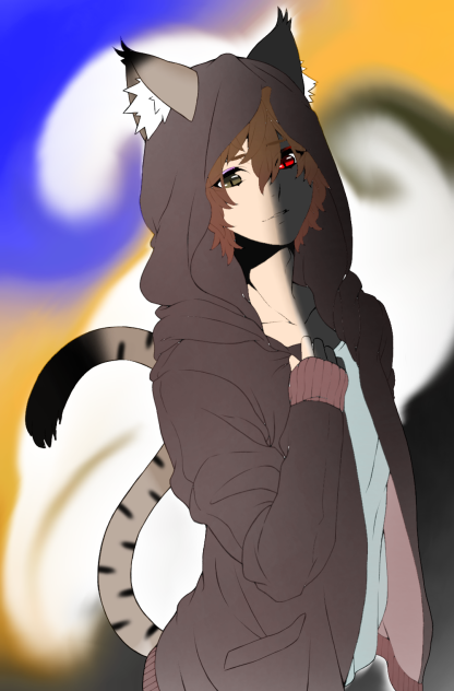 cat and demon person