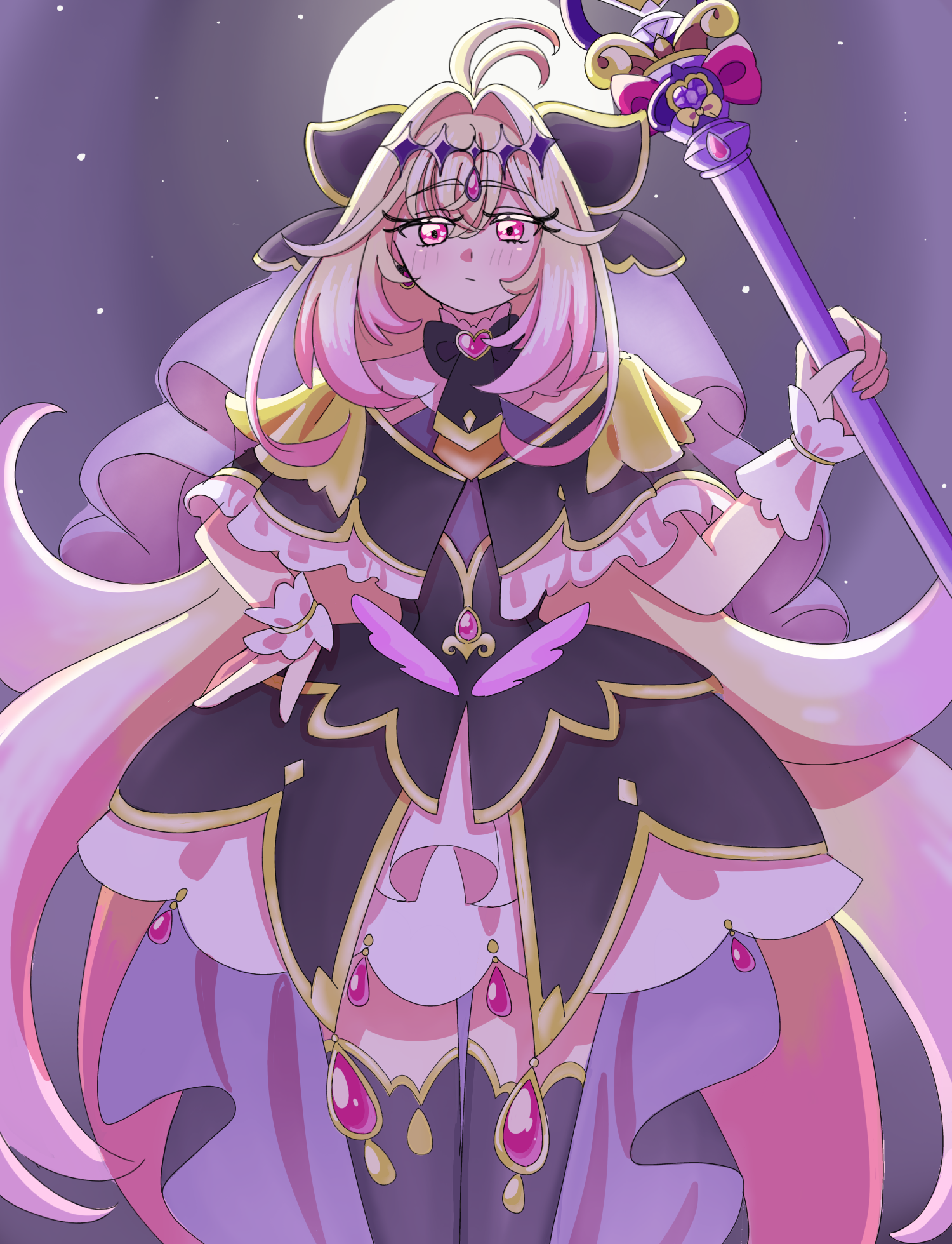 S*p様 手描きイラスト　ファンアート　名探偵プリキュア　キュアアルカナ・シャド 名探偵プリキュア キュアアルカナ・シャドウ ファンアート手描き