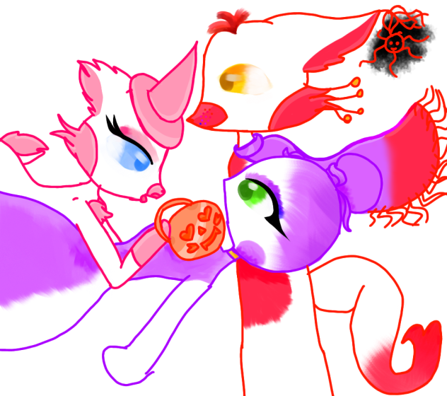 Happy Halloween FNaFtK ,Mill,Friz,Em