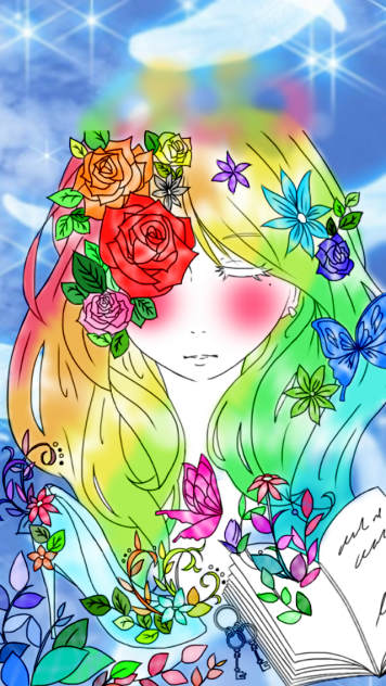 Flower garden(線画お借りしました)