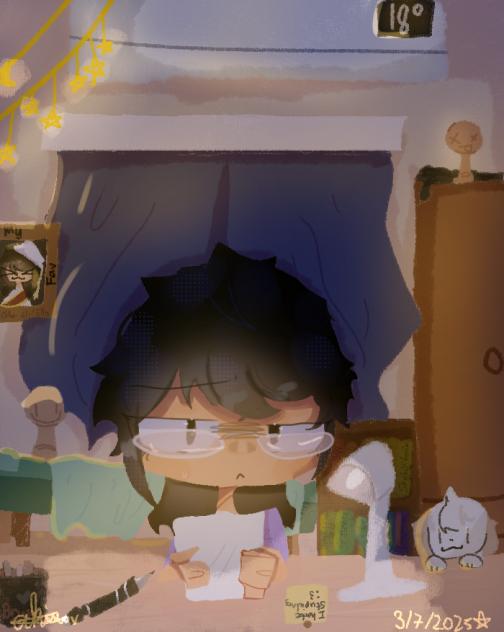 drawing myself and my bedroom