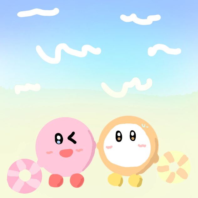 カービィたちと海！