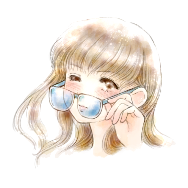 サングラス外して眩し！ってなってる女の子。