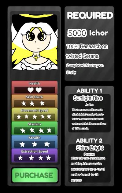 Serana’s stats and requirements