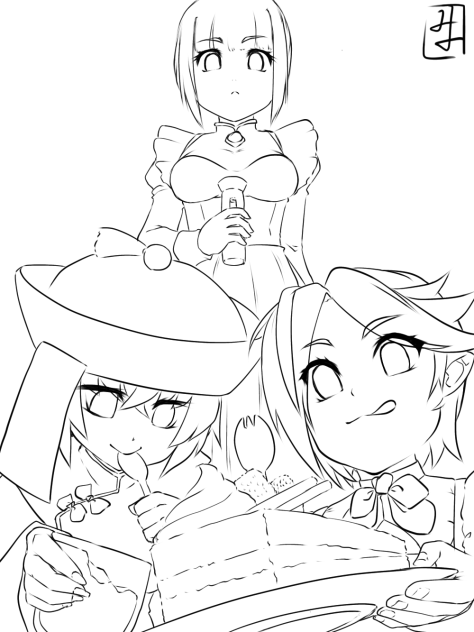 つまみ食いにご用心　line art