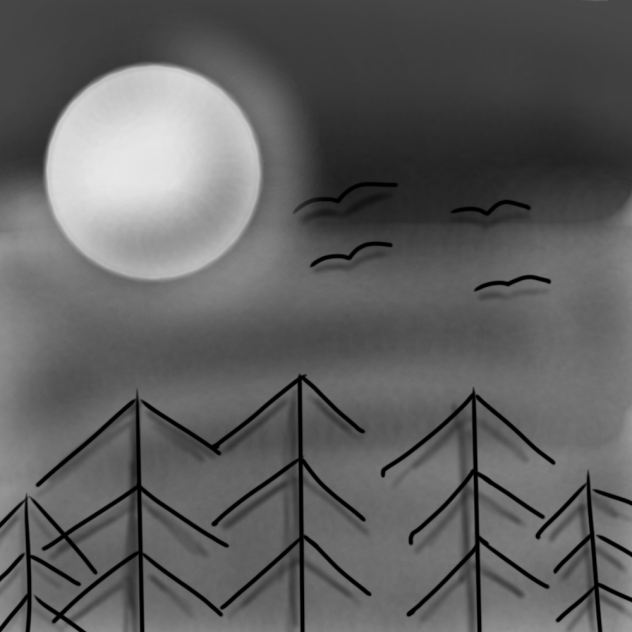 the forest in the night - ibisPaint