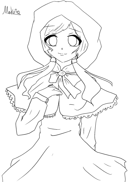 赤ずきん　塗り絵