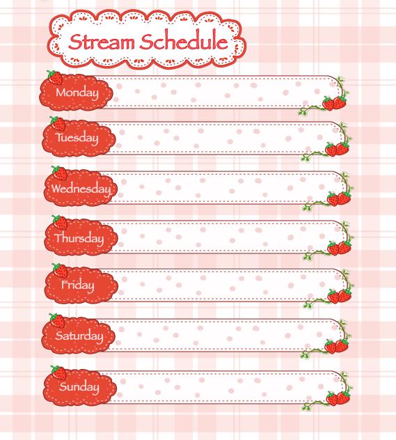 Stream schedule 2