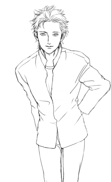 くねくね男子？線画塗ってください！