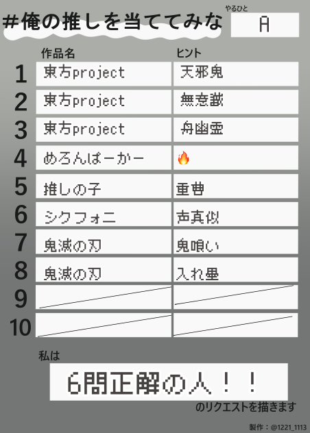 当てて！！
