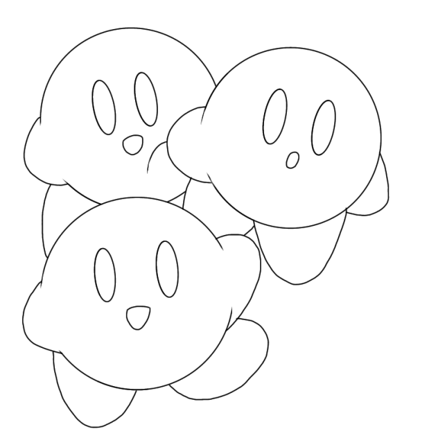 カービィと散歩【線画】