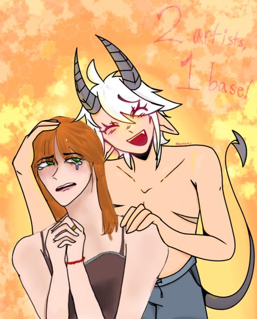 2 artists, one base! w my older niece XD