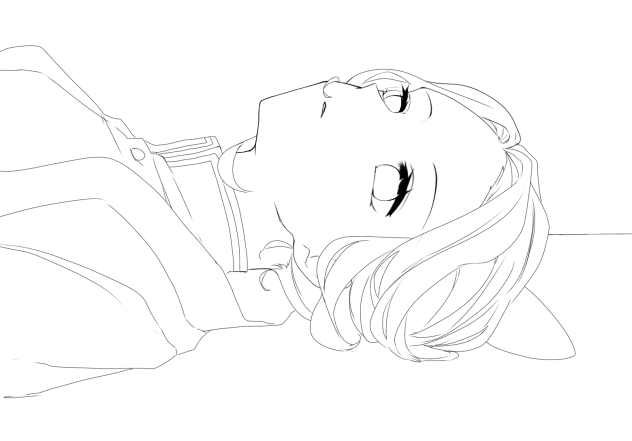 胡蝶しのぶ　春を告げる　線画