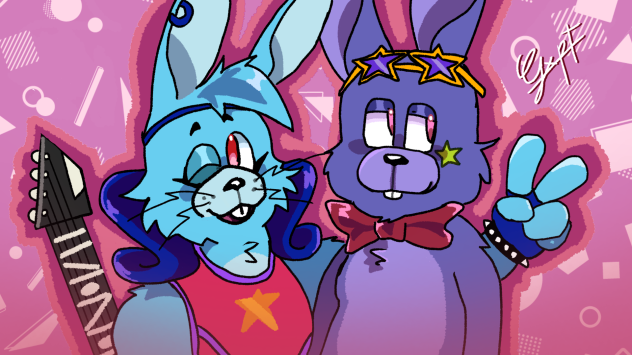 Glamrock Bonnie and FNAF 1 Bonnie